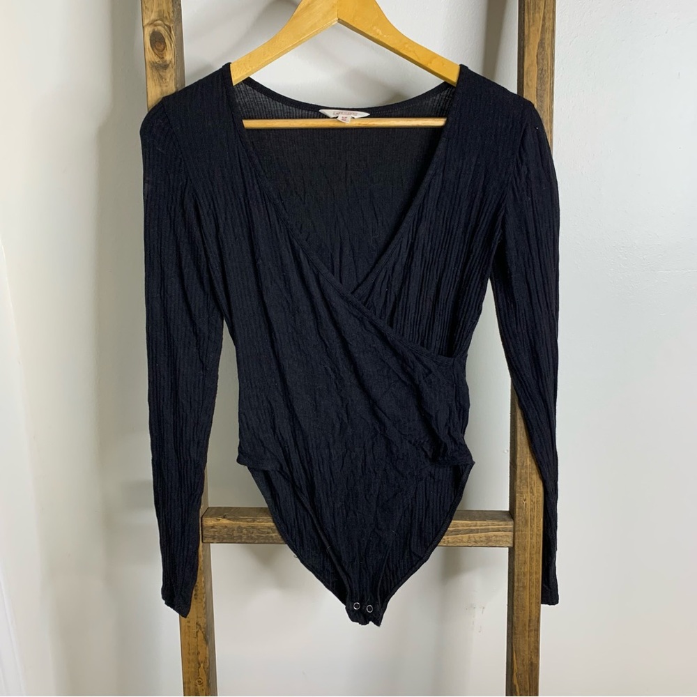 Cape Juby Black Ribbed Bodysuit
